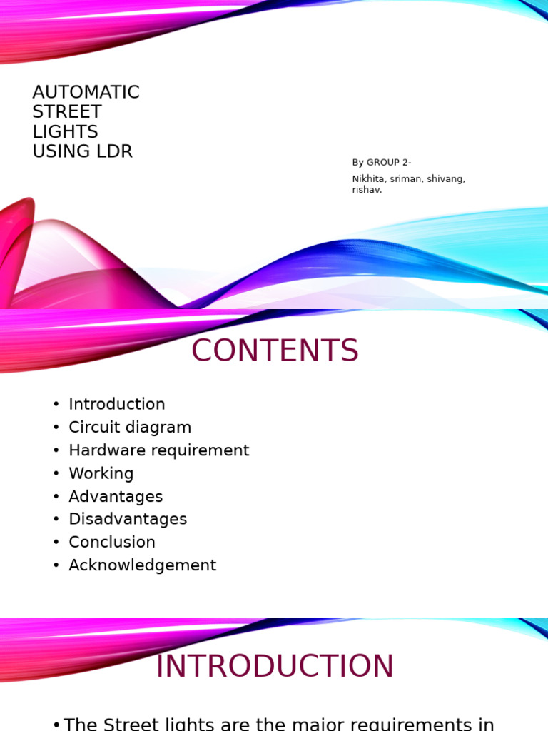 Automatic Street Lights Using LDR | PDF | Electrical Resistance And ...