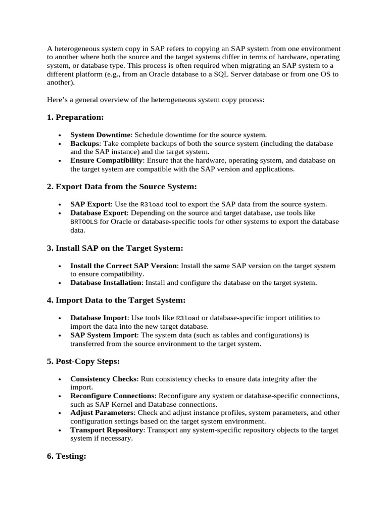 Heterogeneous SAP System Copy Guide | PDF | Databases | Software