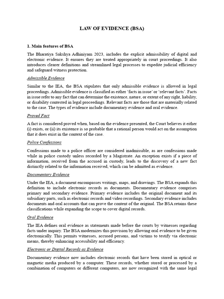 Bsanote1 A0a57d6451433f1655e6700908a9c2e8 Pdf Evidence Law