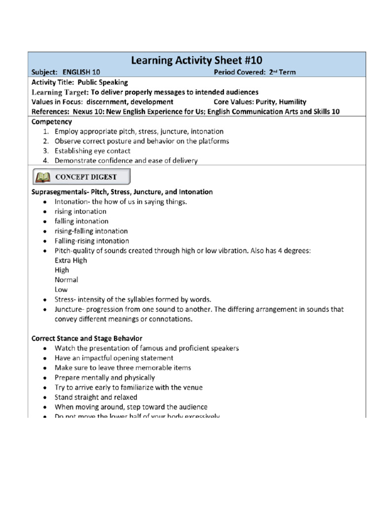 English Las 10 11 | PDF