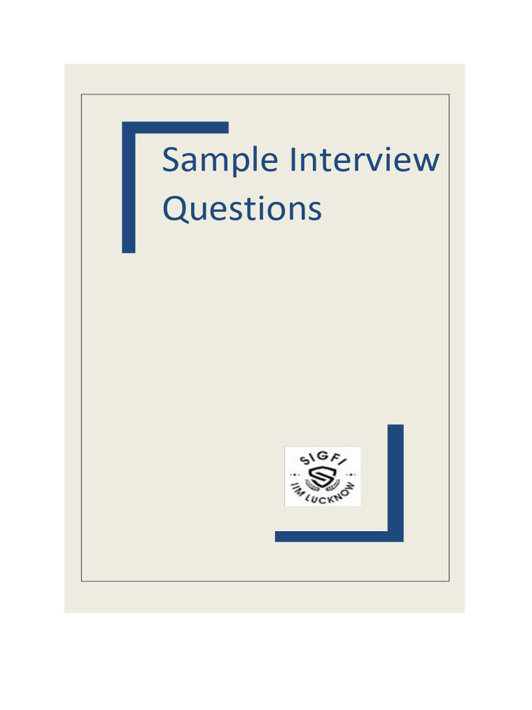 Indus Valley Partners Interview Questions | PDF | Income Statement ...