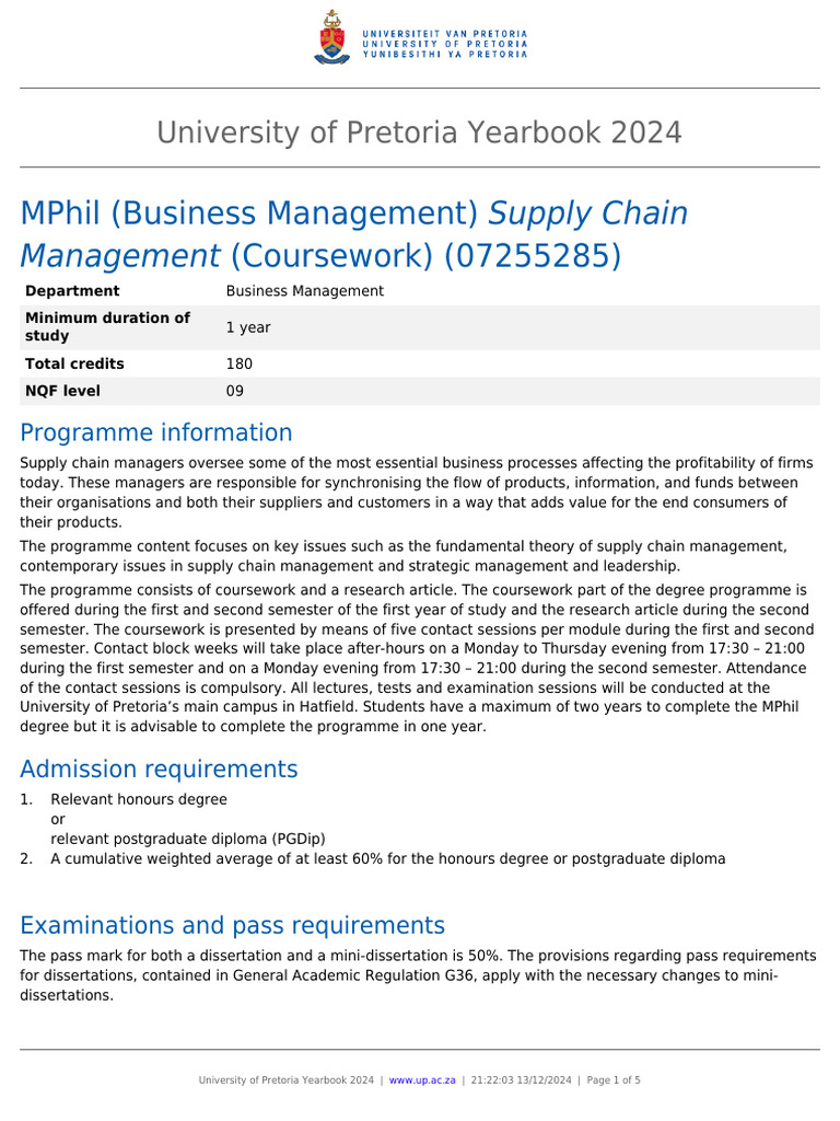 Programme-07255285 | PDF | Strategic Management | Postgraduate Education