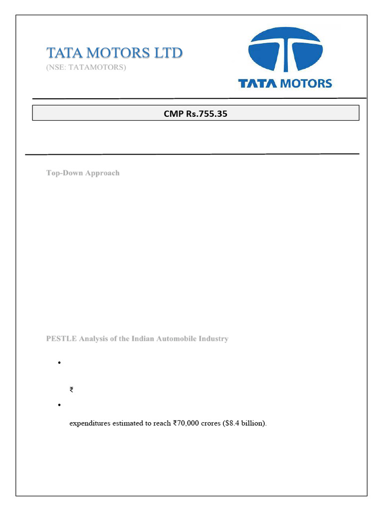 Tata Motors Report | PDF | Electric Vehicle | Debt