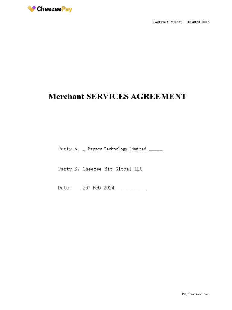 ST Signed-Cheeze Merchant Agreement Paynow | PDF | Legal Liability ...