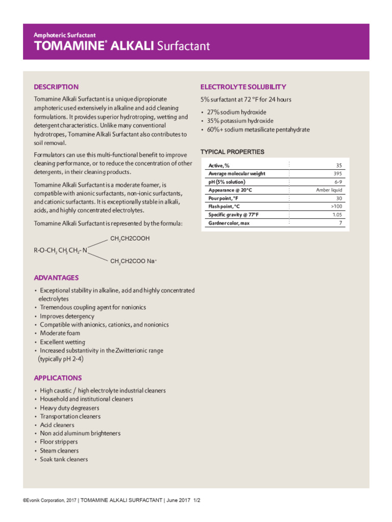31 Tomamine Alkali Surfactant Datasheet CL v190601 en Asset 2235206 ...