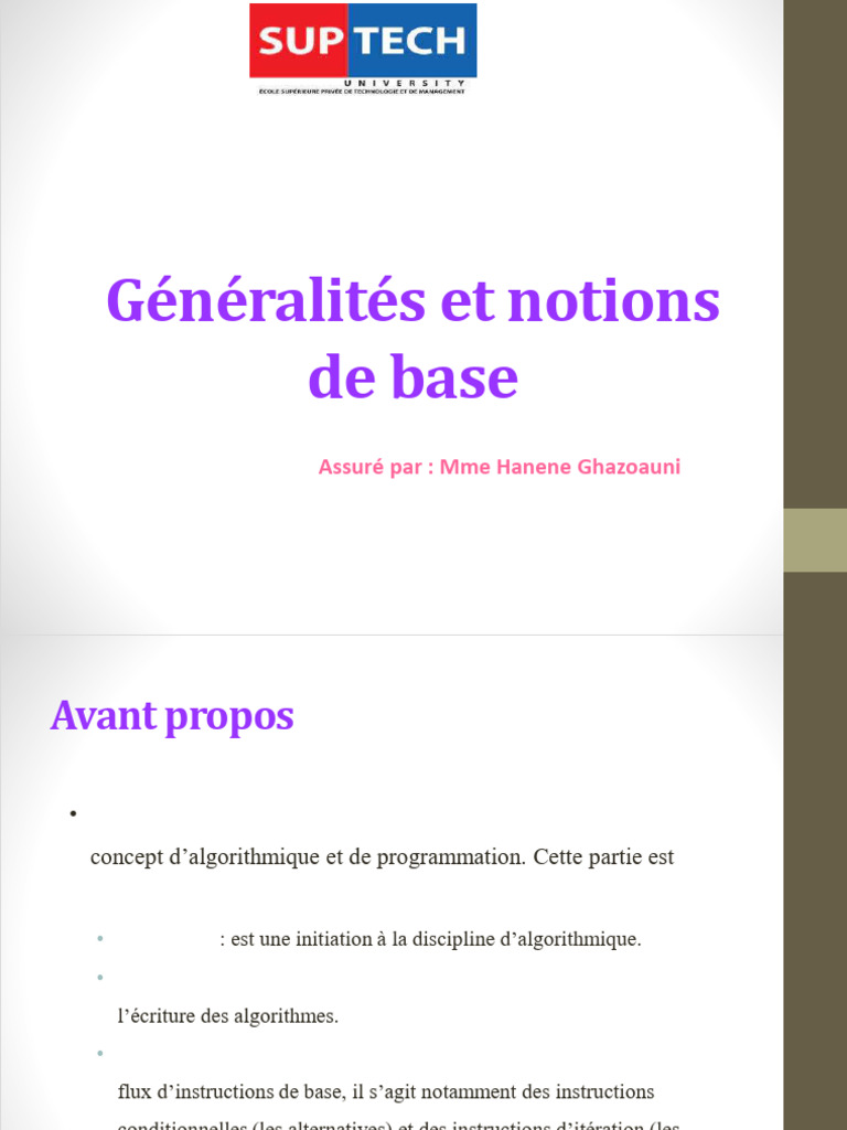 Introduction à l'Algorithmique | PDF | Programmation informatique ...