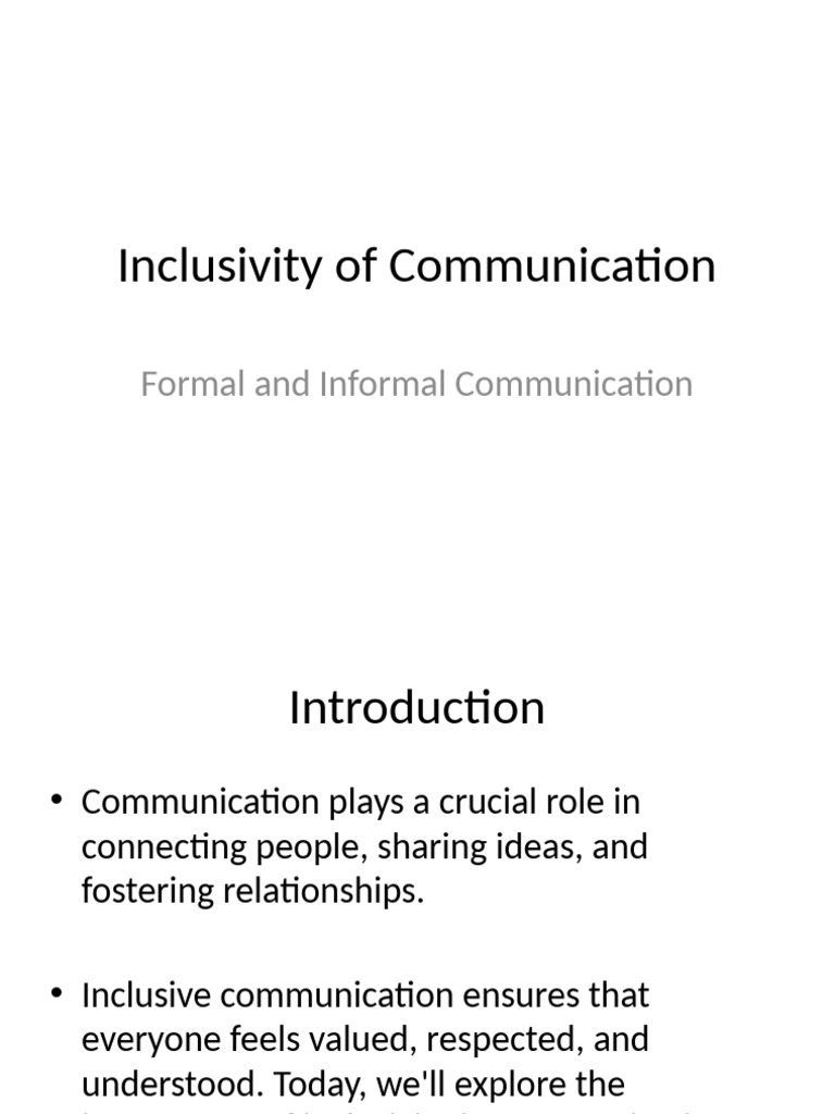 Understanding Inclusive Communication | PDF
