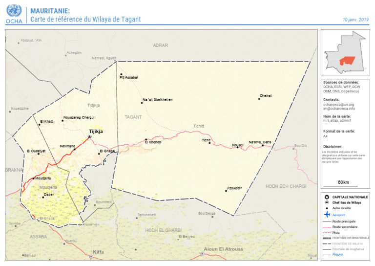 Carte de référence de Tagant, Mauritanie | PDF