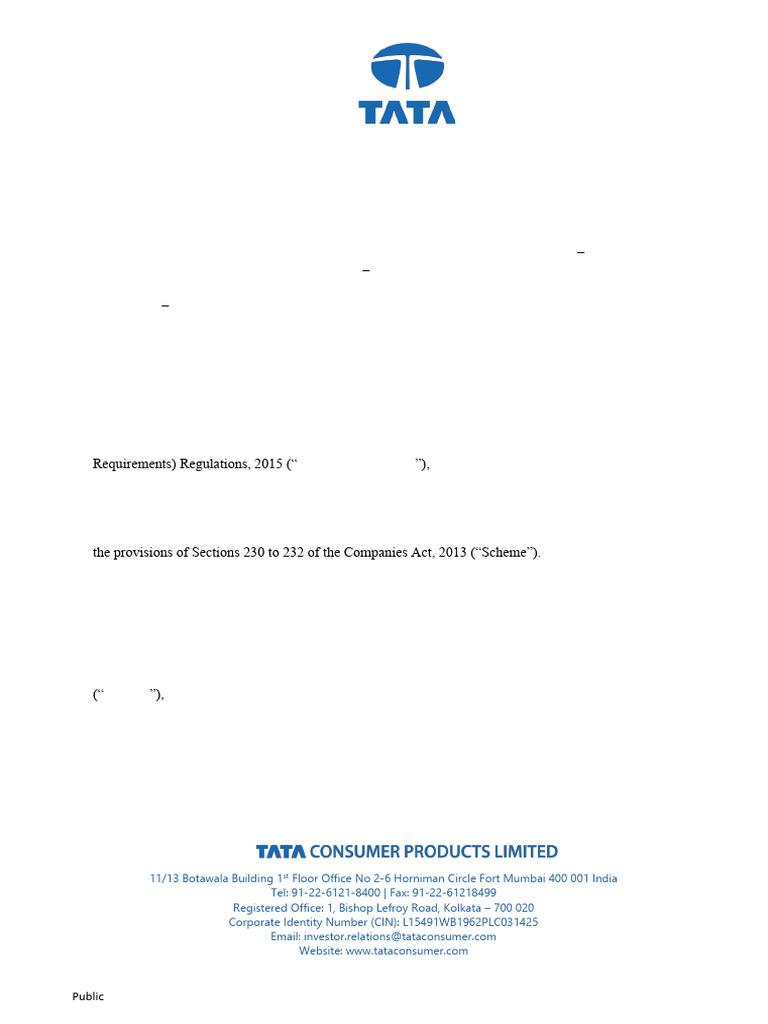 Tata Consumer Merger Details | PDF | Consolidation (Business) | Stock ...