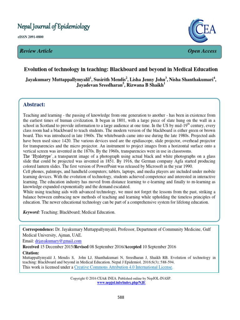 Evolution of Technology in Teaching Blac | PDF | Educational Technology ...