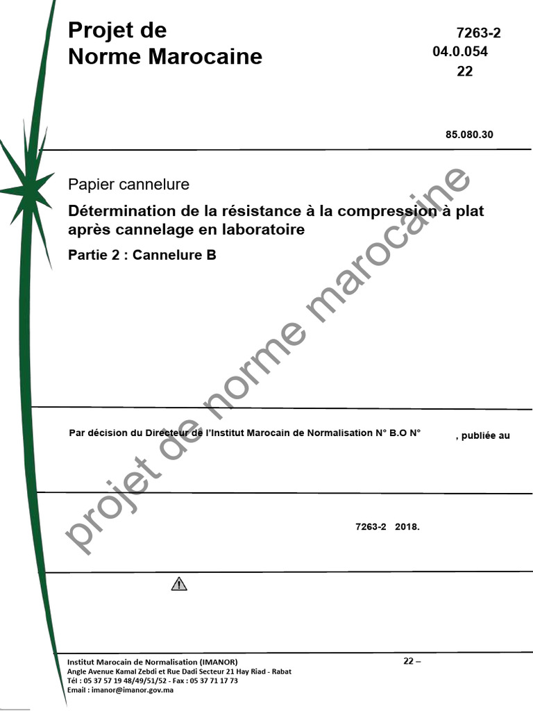 Norme marocaine ISO 7263-2 sur papier | PDF | Écart type | Organisation ...