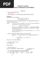 Errata For Textbook Introductory Mathematics (Second Edition)