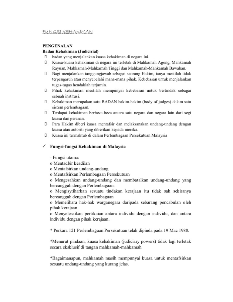 Fungsi Kehakiman Pdf