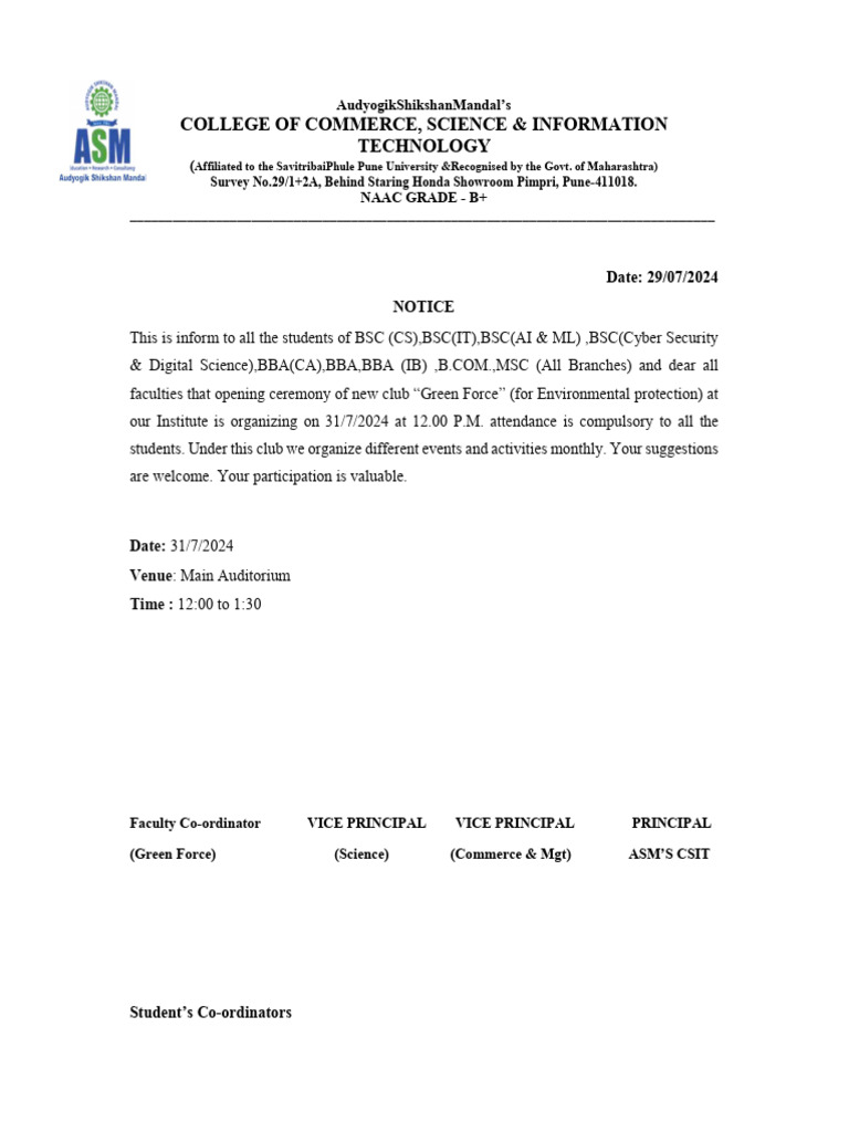 notice | PDF | Qualifications | Academic Degree