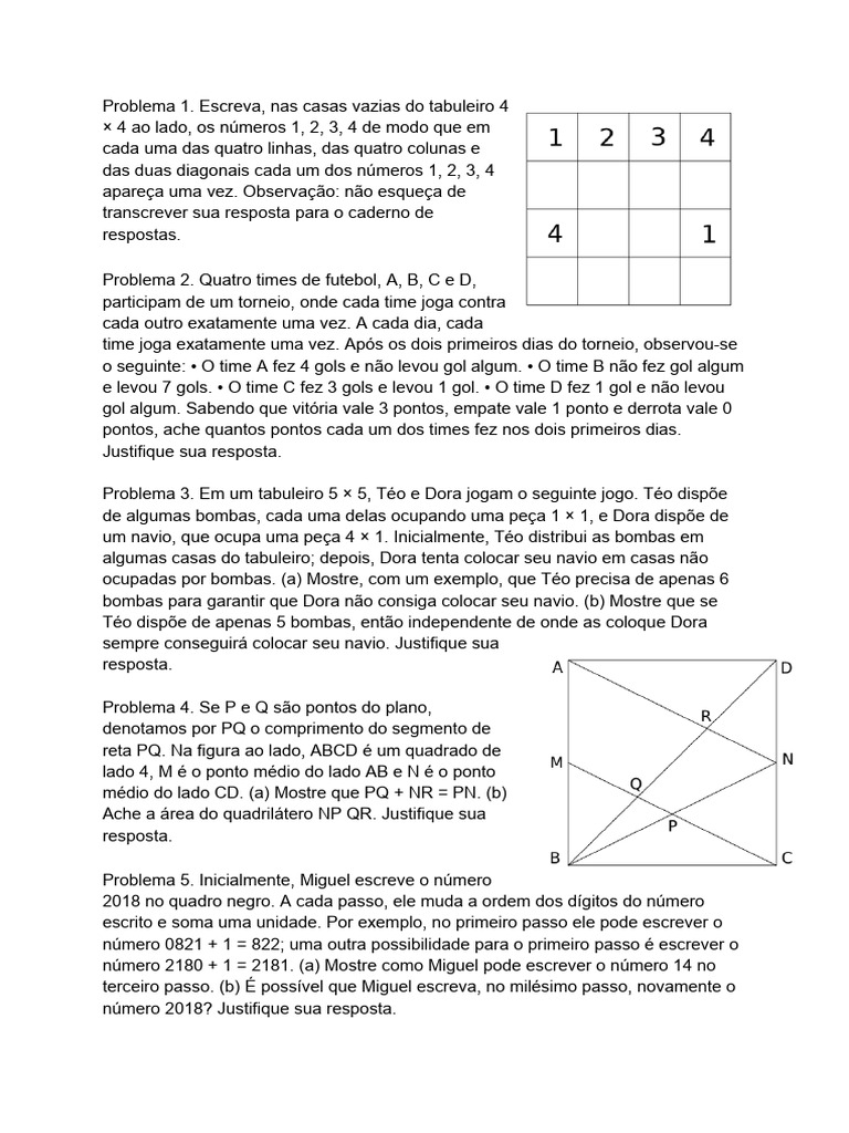 Ocm 2018 Nível 1 | PDF
