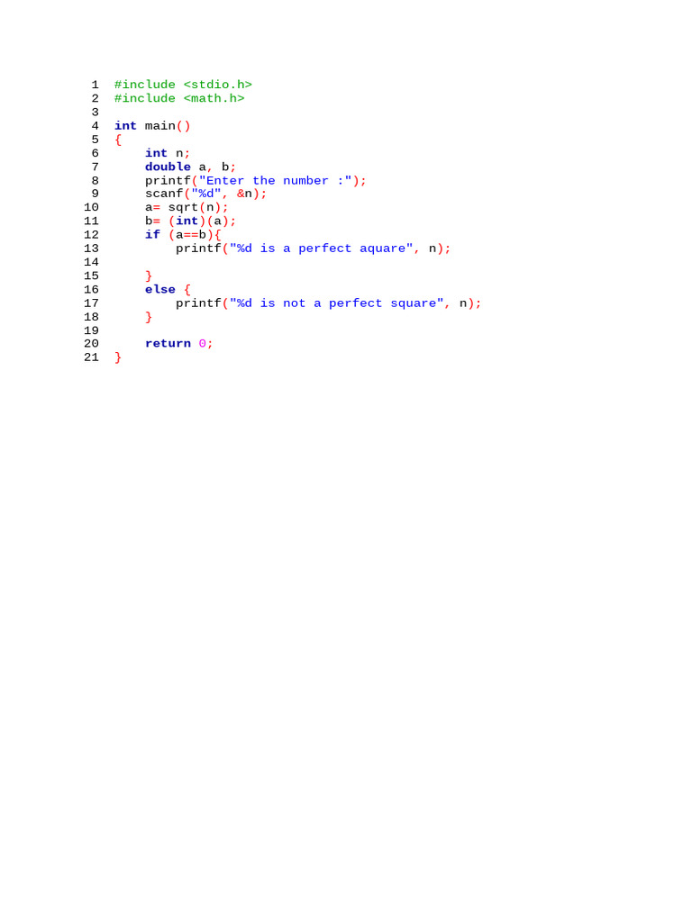 Perfect Square Checker | PDF