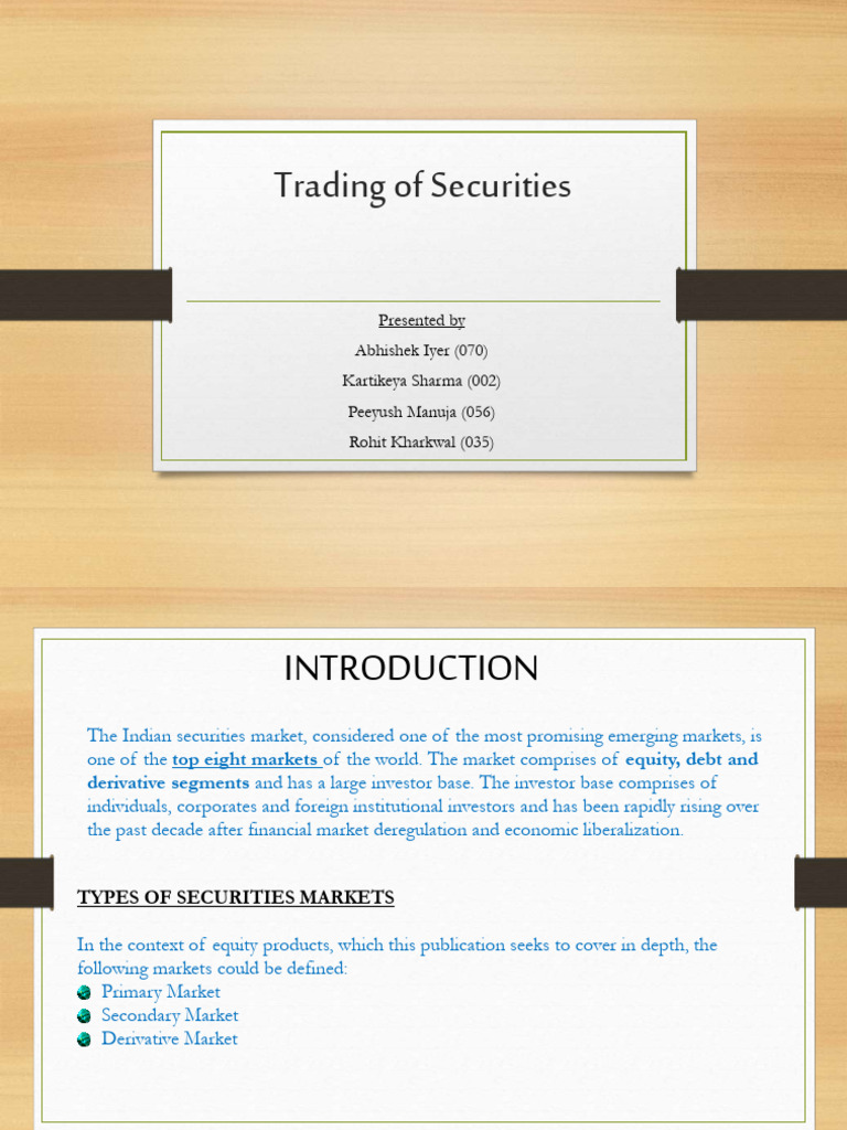 Overview of Indian Securities Markets | PDF | Stocks | Securities (Finance)