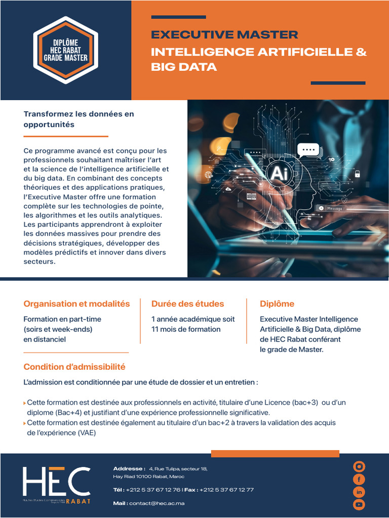 Executive Master IA & Big Data à HEC Rabat | PDF | Intelligence ...