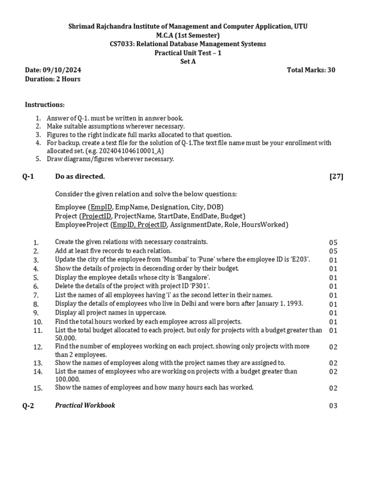 Unit Test 1 _PR | PDF | Data Management | Computer Data