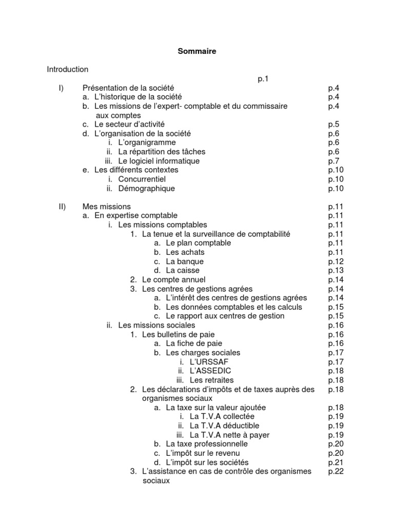 Fiche Annuelle D Activite Du Stagiaire Expert Comptable