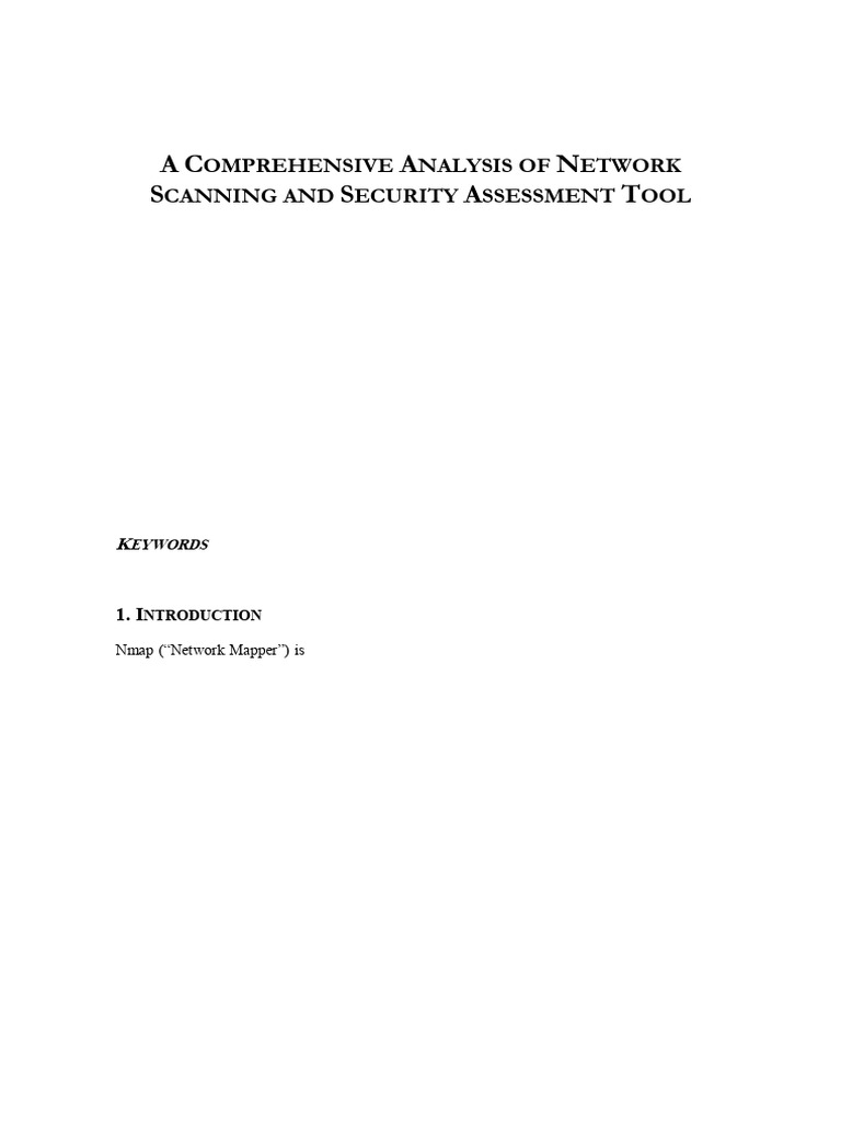 A Comprehensive Analysis of Network Scanning and Security Assessment ...