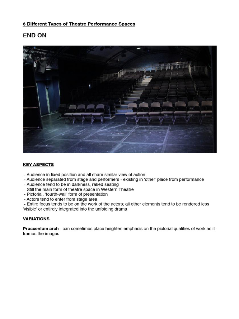 Types of Theatre Performance Spaces | PDF | Actor