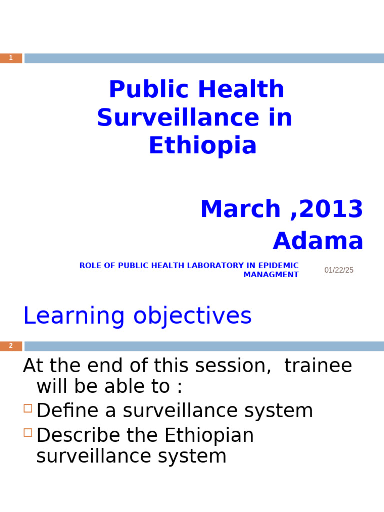 Public Health Surveillance in Ethiopia | PDF | Public Health | Epidemics
