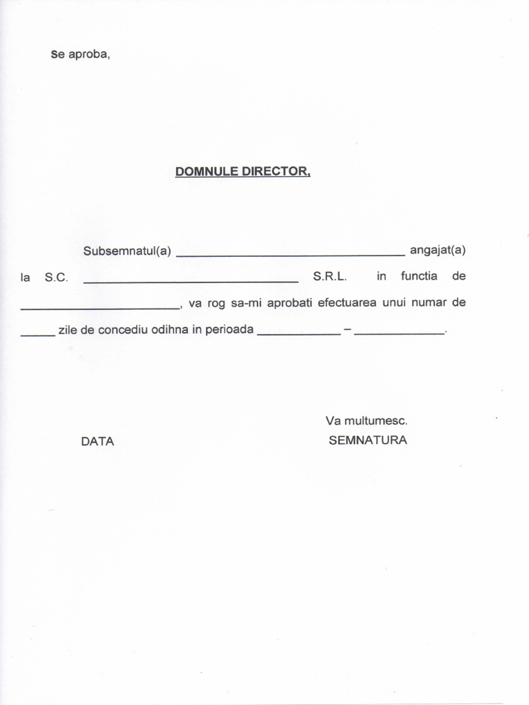cerere concediu | PDF