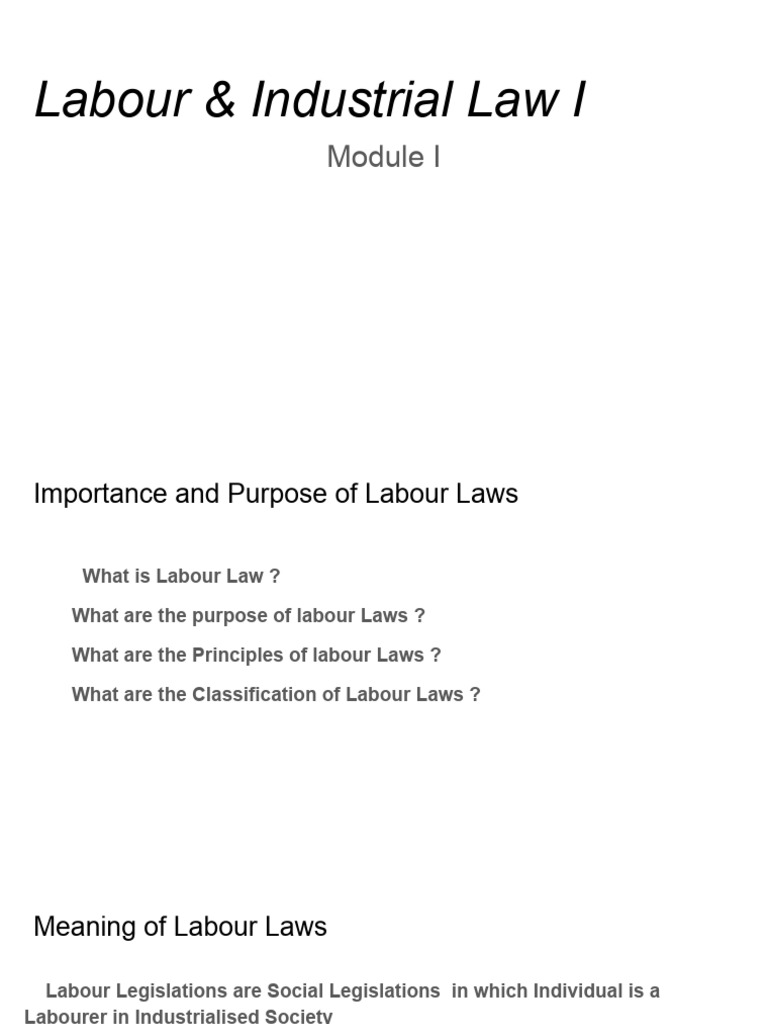 Overview of Labour Laws in India | PDF | Labour Law | Employment