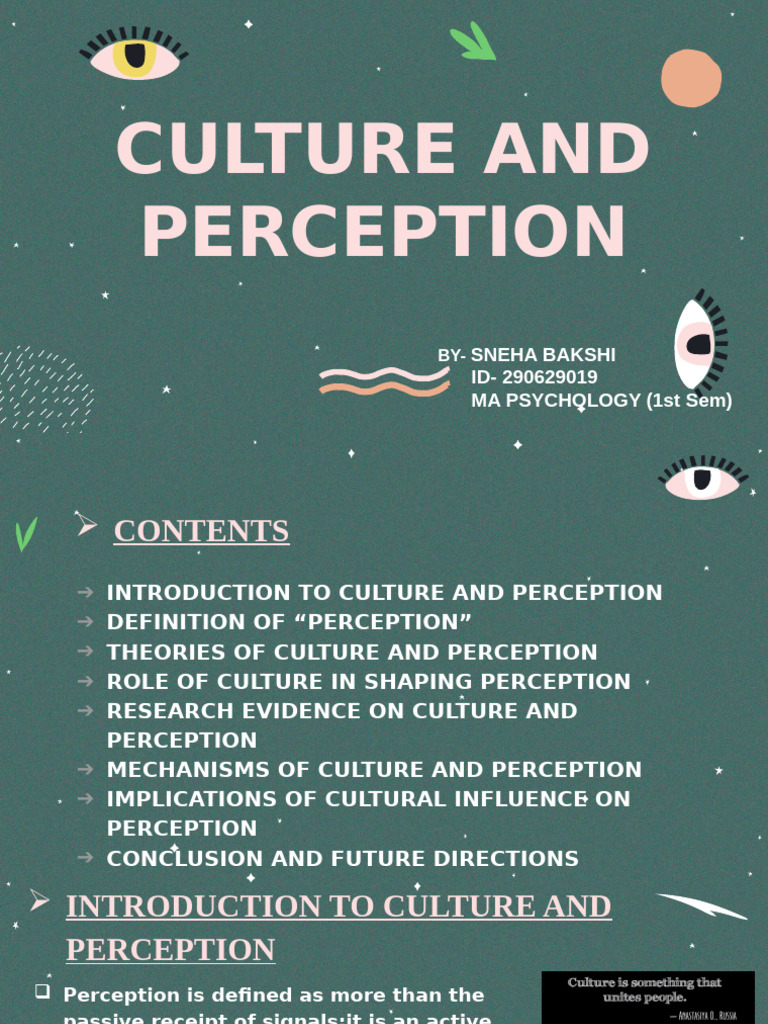 Culture and Perception F | PDF | Perception | Psychological Concepts
