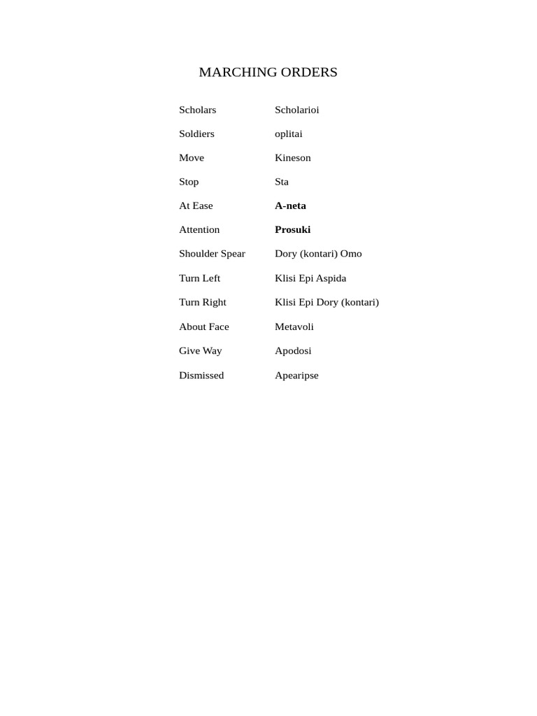 Marching Orders | PDF