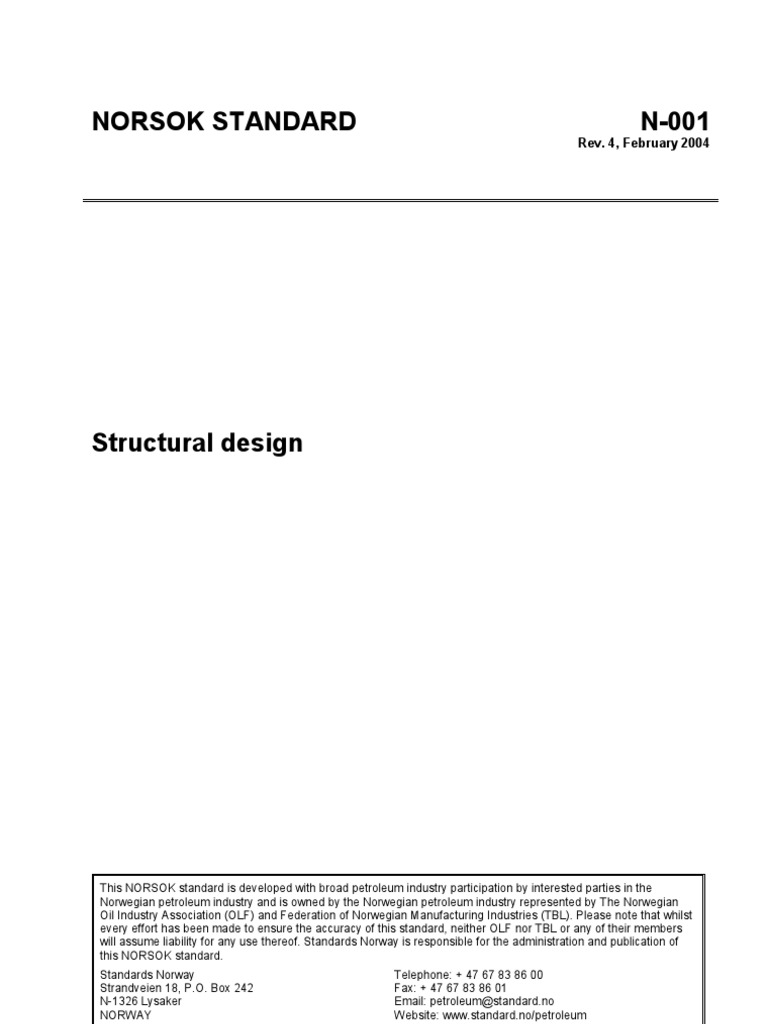 Norsok Standard N-001: Rev. 4, February 2004 | PDF | Verification And ...