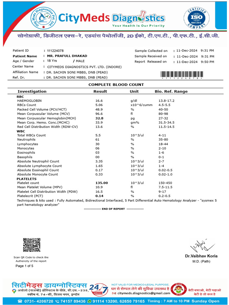 Mr. Prafull Dhakad 12122024 113131 AM | PDF | White Blood Cell | Tissue ...