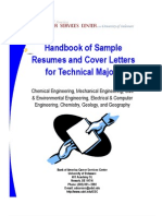 Handbook of Sample Resumes and Cover Letters For Technical Majors