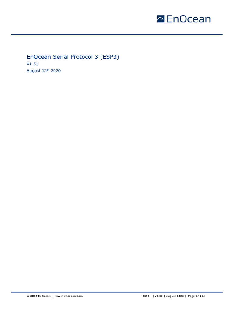 EnOcean Serial Protocol 3 Specification | PDF | Network Packet ...