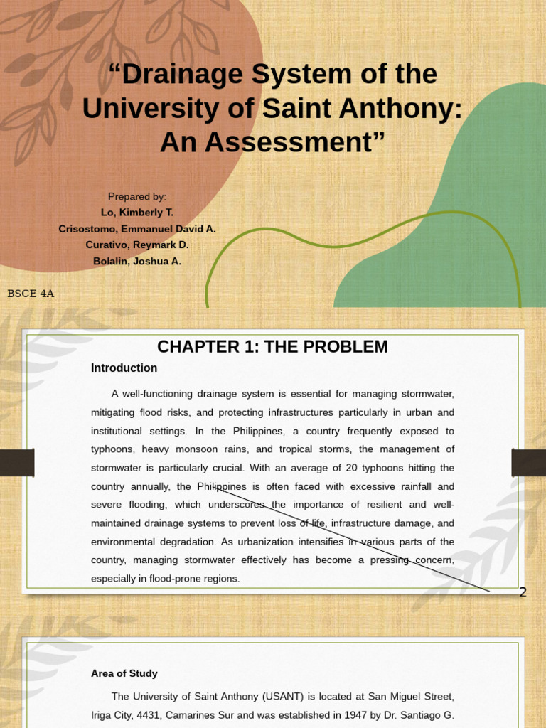 Assessment of USANT's Drainage System | PDF | Flood | Surface Runoff