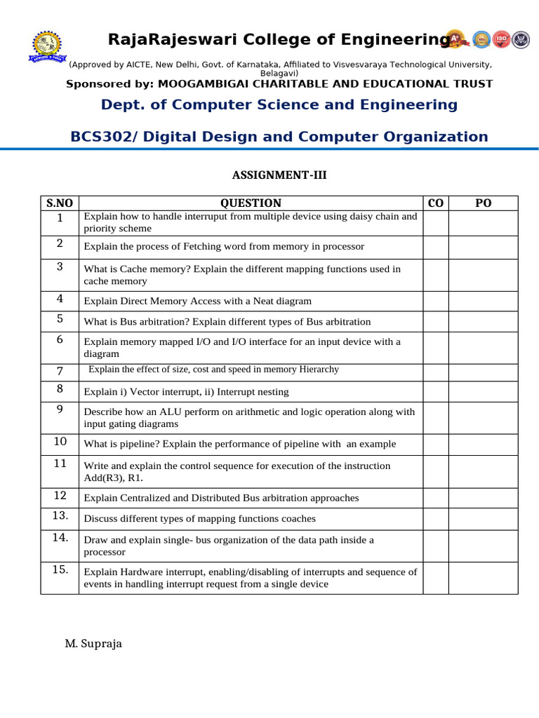 Digital Design & Computer Org. Assignment | PDF