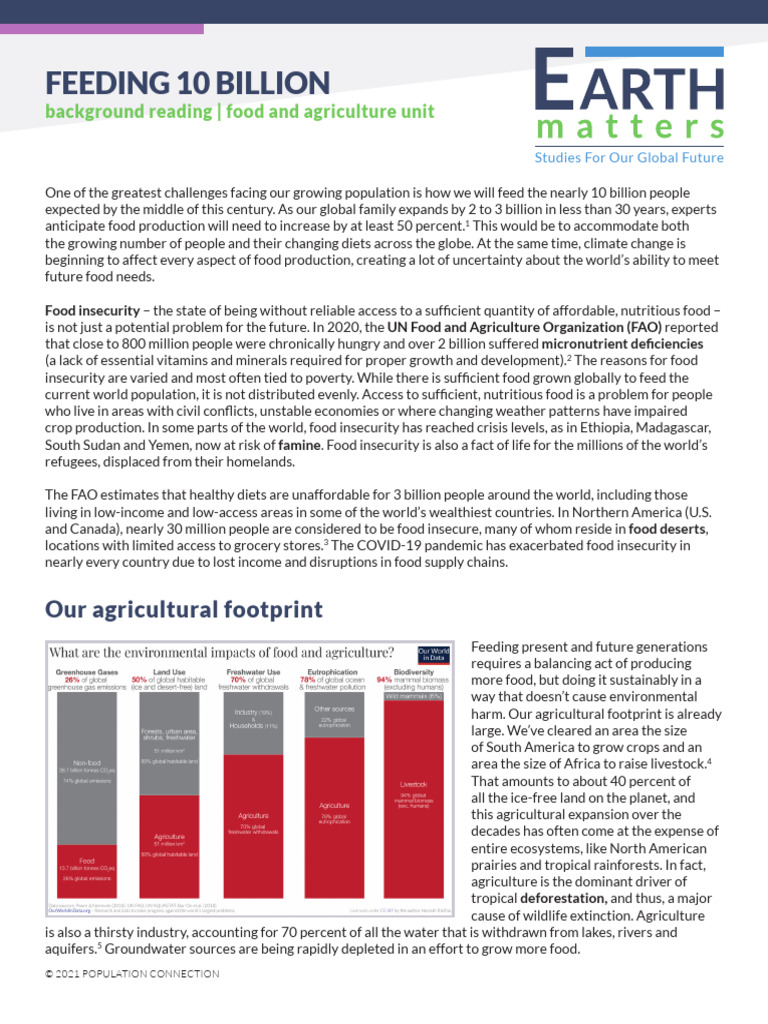 Feeding 10 Billion 1 Pdf Agriculture Food Security