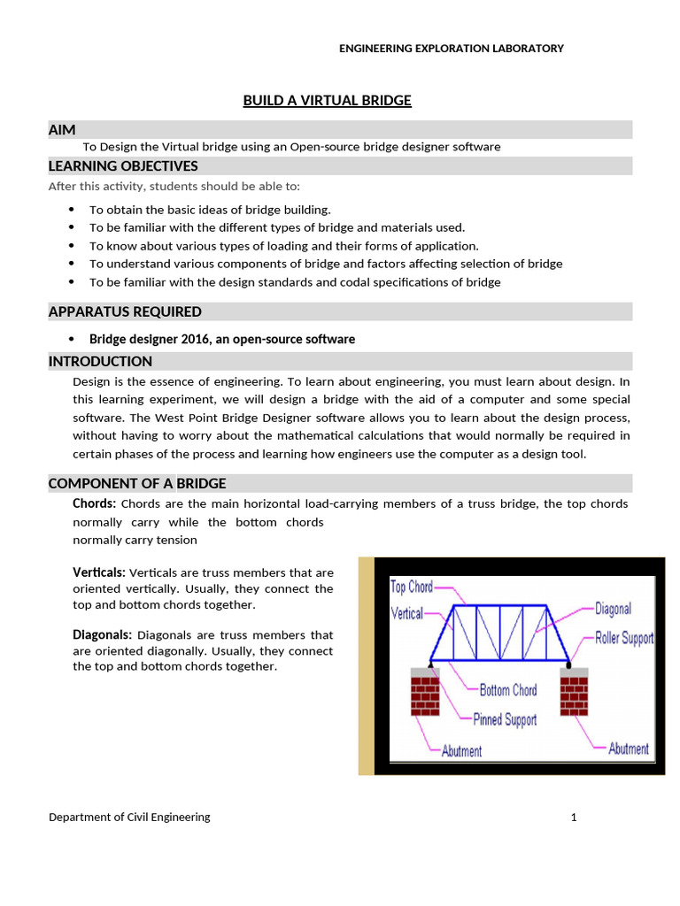 Build A Virtual Bridge - CV | PDF | Truss | Bridge