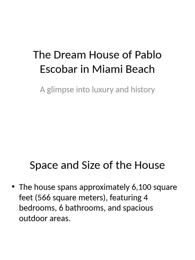 Pablo Escobar's Miami Beach Villa | PDF