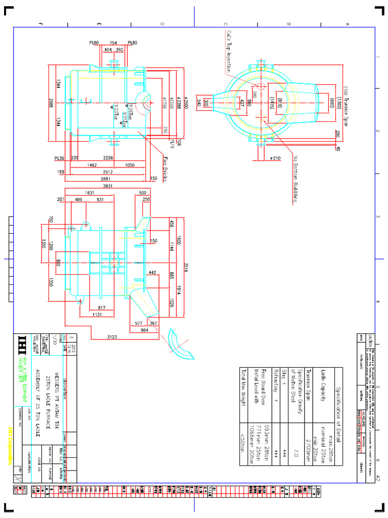 Assembly of 25 Ton Ladle | PDF