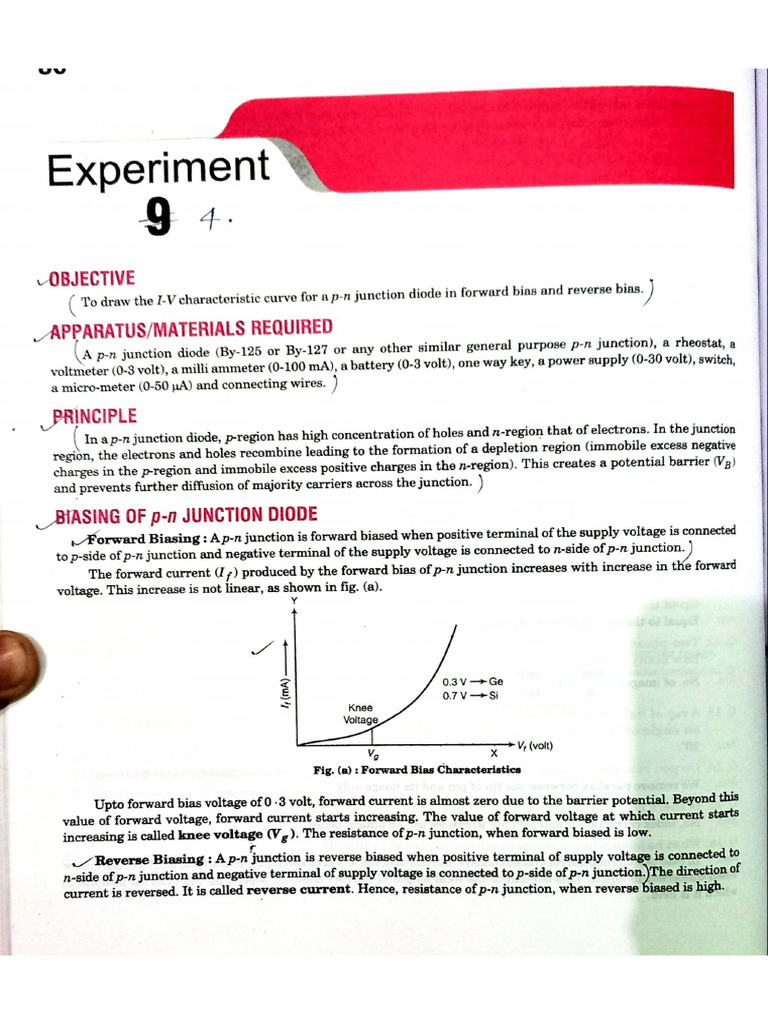 Exp No. 4 (Forward & Reverse Characteristics of PN Junction Diode | PDF