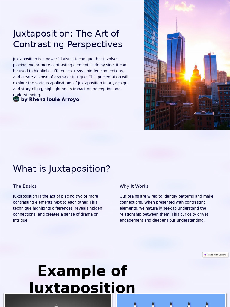 Juxtaposition The Art of Contrasting Perspectives | PDF | Composition ...