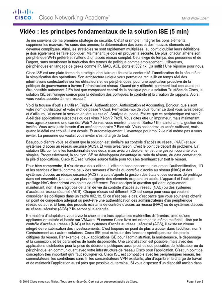 Introduction à Cisco ISE 3.0 | PDF | Application | Sécurité des ...