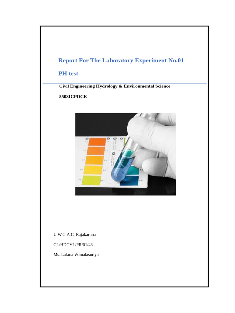 pH Test Report for Civil Engineering Lab | PDF