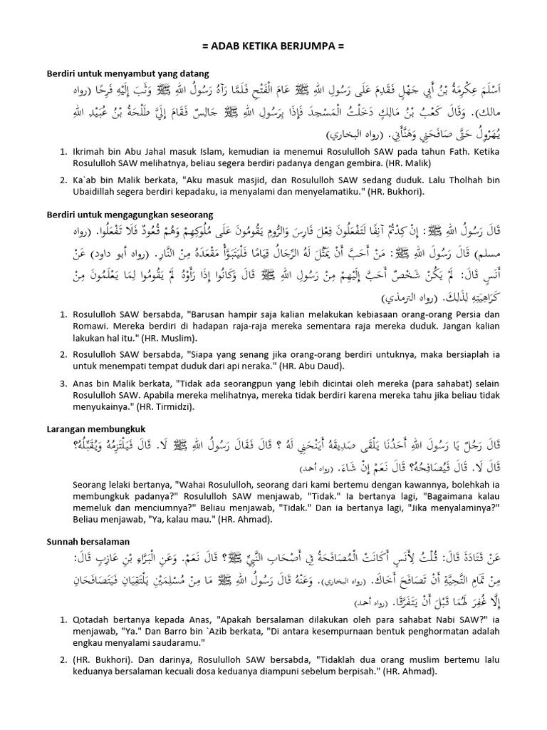 Adab Berjumpa dalam Islam | PDF