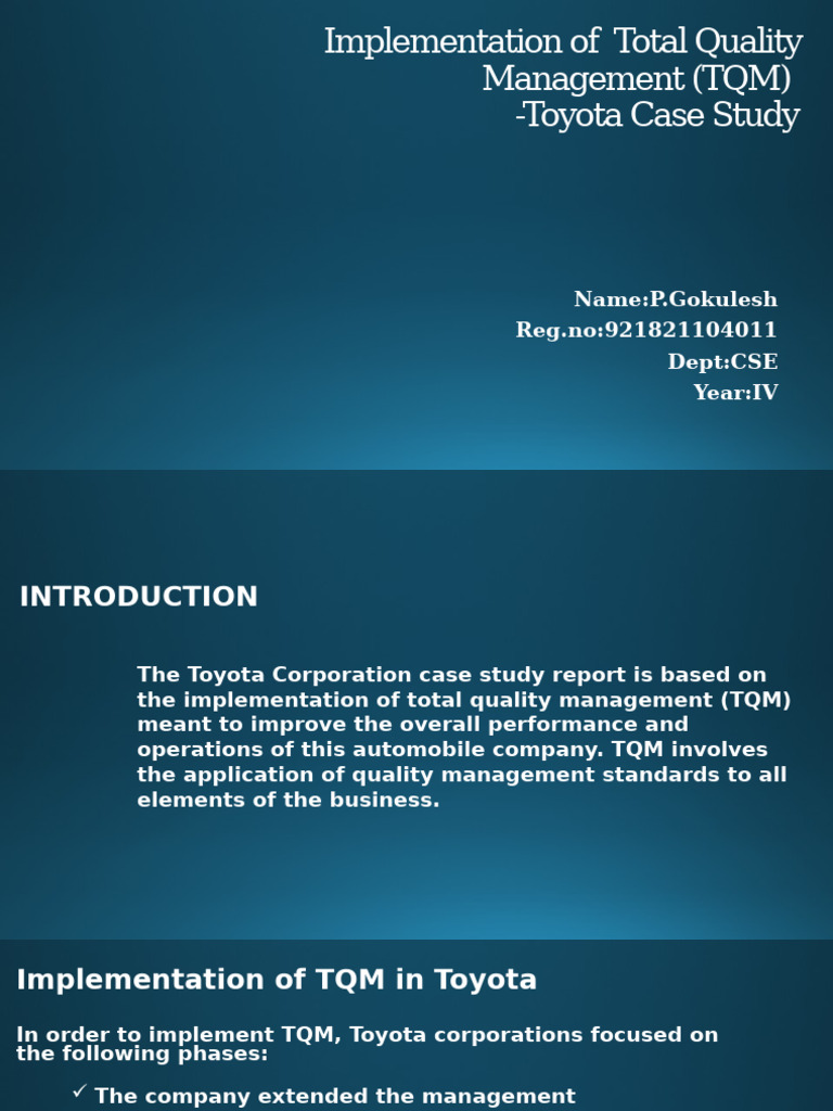 Implementation of Total Quality Management (TQM) | PDF | Quality ...