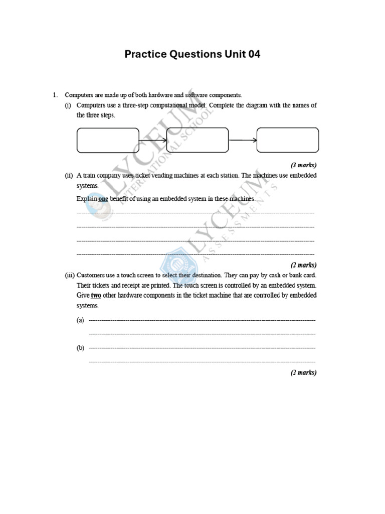 Practice Questions Unit 04 | PDF