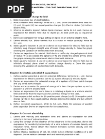 MINIMUM LEARNING MATERIAL FOR CLASS 12 PHYSICS