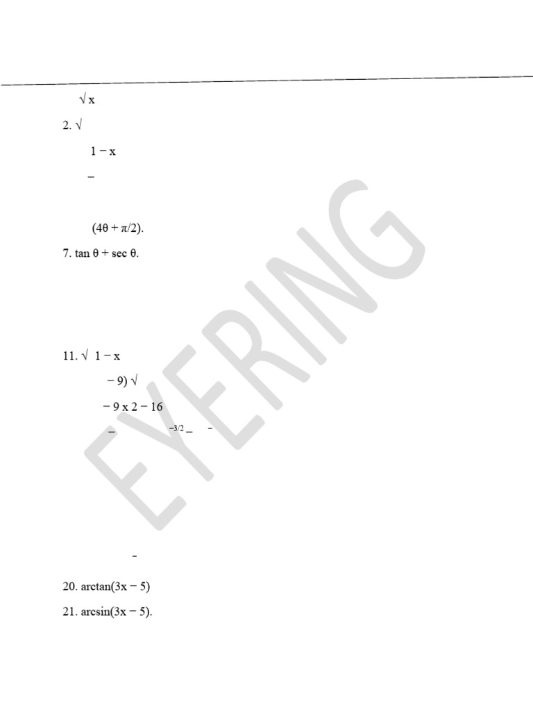 Differentiation Ws | PDF